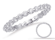 .88CT DIAMOND 14KT WHITE GOLD ROUND SHARE PRONG ETERNITY ANNIVERSARY LOVE RING
