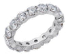 LARGE 2.85CT DIAMOND 14KT WHITE GOLD ROUND SHARE PRONG ETERNITY ANNIVERSARY RING