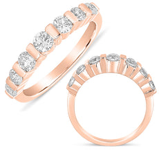 .82CT DIAMOND 14KT ROSE GOLD 3D CLASSIC SEVEN STONE CHANNEL ANNIVERSARY RING
