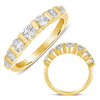.82CT DIAMOND 14KT YELLOW GOLD 3D CLASSIC SEVEN STONE CHANNEL ANNIVERSARY RING