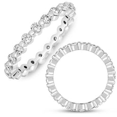 1.26CT DIAMOND 14KT WHITE GOLD ROUND ETERNITY SHARE PRONG LOVE ANNIVERSARY RING