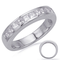 .90CT DIAMOND 14KT WHITE GOLD 3D PRINCESS CHANNEL SEMI ETERNITY ANNIVERSARY RING