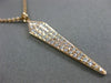 ESTATE .44CT DIAMOND 18K ROSE GOLD 3D TRIANGULAR PAVE ENLONGATED BAR FUN PENDANT