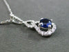 ESTATE .73CT DIAMOND & SAPPHIRE 18K WHITE GOLD DOUBLE RAIN DROP FLOATING PENDANT