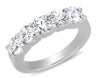 LARGE 2.0CT DIAMOND 14KT WHITE GOLD 3D FIVE STONE SHARE PRONG ANNIVERSARY RING