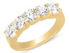LARGE 2.0CT DIAMOND 14KT YELLOW GOLD 3D FIVE STONE SHARE PRONG ANNIVERSARY RING