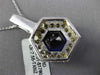 ESTATE LARGE 8.58CT DIAMOND & TANZANITE 18KT WHITE GOLD HEXAGON FILIGREE PENDANT