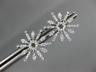 ESTATE LARGE .38CT DIAMOND 14KT WHITE GOLD 3D FLOWER SNOW FLAKE STUD EARRINGS
