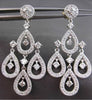 ESTATE LARGE 2.45CT ROUND DIAMOND 14KT WHITE GOLD CHANDALIER FLOATING EARRINGS