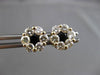 ESTATE LARGE 1.98CT DIAMOND & SAPPHIRE 14KT YELLOW GOLD CLUSTER EARRINGS #24552