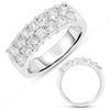 WIDE 1.15CT DIAMOND 14K WHITE GOLD 3D CLASSIC 2 ROW SHARE PRONG ANNIVERSARY RING