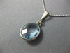 ESTATE 4.0CT AAA BLUE TOPAZ 14KT WHITE GOLD 3D CLASSIC BEZEL OVAL PENDANT
