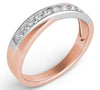 .32CT DIAMOND 14K WHITE & ROSE GOLD ROUND CHANNEL CRISS CROSS INFINITY LOVE RING