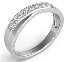 .32CT DIAMOND 14KT WHITE GOLD 3D ROUND CHANNEL CRISS CROSS INFINITY LOVE RING