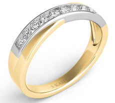 .32CT DIAMOND 14KT WHITE & YELLOW GOLD 3D CHANNEL CRISS CROSS INFINITY LOVE RING