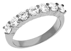 1.26CT DIAMOND 14K WHITE GOLD CLASSIC ROUND 7 STONE SHARE PRONG ANNIVERSARY RING