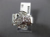 ANTIQUE WIDE .35CT OLD MINE DIAMOND 14KT WHITE GOLD LEAF ENGAGEMENT RING #16789