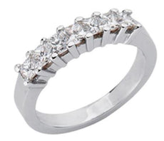 1.05CT DIAMOND 14K WHITE GOLD 3D SEVEN STONE PRINCESS INVISIBLE ANNIVERSARY RING