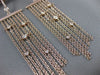 ESTATE LARGE .80CT DIAMOND 14KT ROSE GOLD BY THE YARD MULTI ROW HANGING EARRINGS