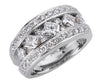 WIDE 2.29CT DIAMOND 14KT WHITE GOLD 3D CLASSIC ROUND & PRINCESS ANNIVERSARY RING