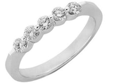 .46CT DIAMOND 14KT WHITE GOLD ROUND 5 STONE SHARE PRONG WEDDING ANNIVERSARY RING
