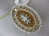 ESTATE LARGE 1.0CT DIAMOND 14K YELLOW & ROSE GOLD 3D OVAL HALO FILIGREE PENDANT
