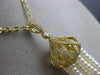 ESTATE EXTRA LARGE .74CT DIAMOND & AAA PEARL 18KT YELLOW GOLD 3D TASSLE NECKLACE