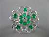 ESTATE LARGE 1.37CT DIAMOND & AAA EMERALD 18KT WHITE GOLD MULTI HEART LOVE RING