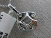 ESTATE .70CT DIAMOND 14KT WHITE GOLD 3D SQUARE HALO SEMI MOUNT FLOATING PENDANT