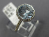 ESTATE 1.91CT DIAMOND & AAA AQUAMARINE 14KT WHITE GOLD 3D HALO ENGAGEMENT RING