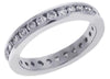 .98CT DIAMOND 14KT WHITE GOLD 3D ROUND CHANNEL ETERNITY WEDDING ANNIVERSARY RING