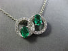ESTATE 1.03CT DIAMOND & AAA EMERALD 14KT WHITE GOLD OVAL CIRCLE OF LIFE PENDANT