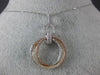 ESTATE 1.0CT DIAMOND 14KT TRI COLOR GOLD 3D CIRCLE OF LIFE OVERLAPPING PENDANT