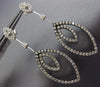 LARGE 1.88CT WHITE & CHOCOLATE FANCY DIAMOND 14KT WHITE GOLD 3D HANGING EARRINGS