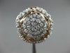ESTATE LARGE 1.50CT DIAMOND 14KT WHITE & ROSE GOLD FLOWER FILIGREE COCKTAIL RING