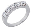 LARGE 1.5CT DIAMOND 14KT WHITE GOLD 5 STONE SHARE PRONG WEDDING ANNIVERSARY RING
