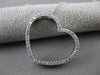 ESTATE LARGE .50CT DIAMOND 14KT WHITE GOLD OPEN HEART FLOATING PENDANT & CHAIN