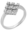 ESTATE .75CT DIAMOND 14KT WHITE GOLD ROUND BAGUETTE & PRINCESS SQUARE FUN RING