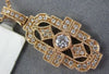 ESTATE .24CT DIAMOND 14K ROSE GOLD 3D FILIGREE MILGRAIN FLOATING PENDANT