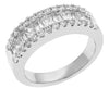 WIDE 1.4CT DIAMOND 14KT WHITE GOLD 3D ROUND BAGUETTE & PRINCESS ANNIVERSARY RING
