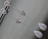 ESTATE 1.19CT DIAMOND 18K WHITE GOLD SOLITAIRE TEAR DROP FLOWER HANGING EARRINGS