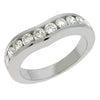 WIDE .91CT DIAMOND 14K WHITE GOLD CLASSIC ROUND CHANNEL V SHAPE ANNIVERSARY RING
