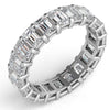 LARGE 3.69CT DIAMOND 14K WHITE GOLD 3D EMERALD CUT SHARED PRONG ANNIVERSARY RING