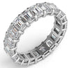 LARGE 5.63CT DIAMOND 18K WHITE GOLD 3D EMERALD CUT SHARED PRONG ANNIVERSARY RING