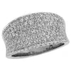 LARGE 1.26CT DIAMOND 14KT WHITE GOLD 3D CLASSIC MULTI ROW PAVE ANNIVERSARY RING
