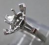 ESTATE BAGUETTE DIAMOND 14K W GOLD RING MARQUISE SEMI MOUNT SETTING EF VVS 21090