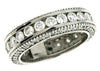 WIDE 2.53CT DIAMOND 14KT WHITE GOLD 3D ROUND FILIGREE ETERNITY ANNIVERSARY RING