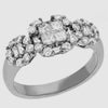 1.05CT DIAMOND 14K WHITE GOLD ROUND BAGUETTE & PRINCESS PAST PRESENT FUTURE RING