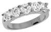 LARGE 1.5CT DIAMOND 14K WHITE GOLD CLASSIC 5 STONE SHARED PRONG ANNIVERSARY RING