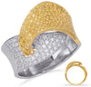 LARGE 1.13CT WHITE & FANCY YELLOW DIAMOND 14KT 2 TONE GOLD 3D INFINITY LOVE RING
